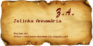 Zelinka Annamária névjegykártya